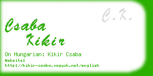 csaba kikir business card